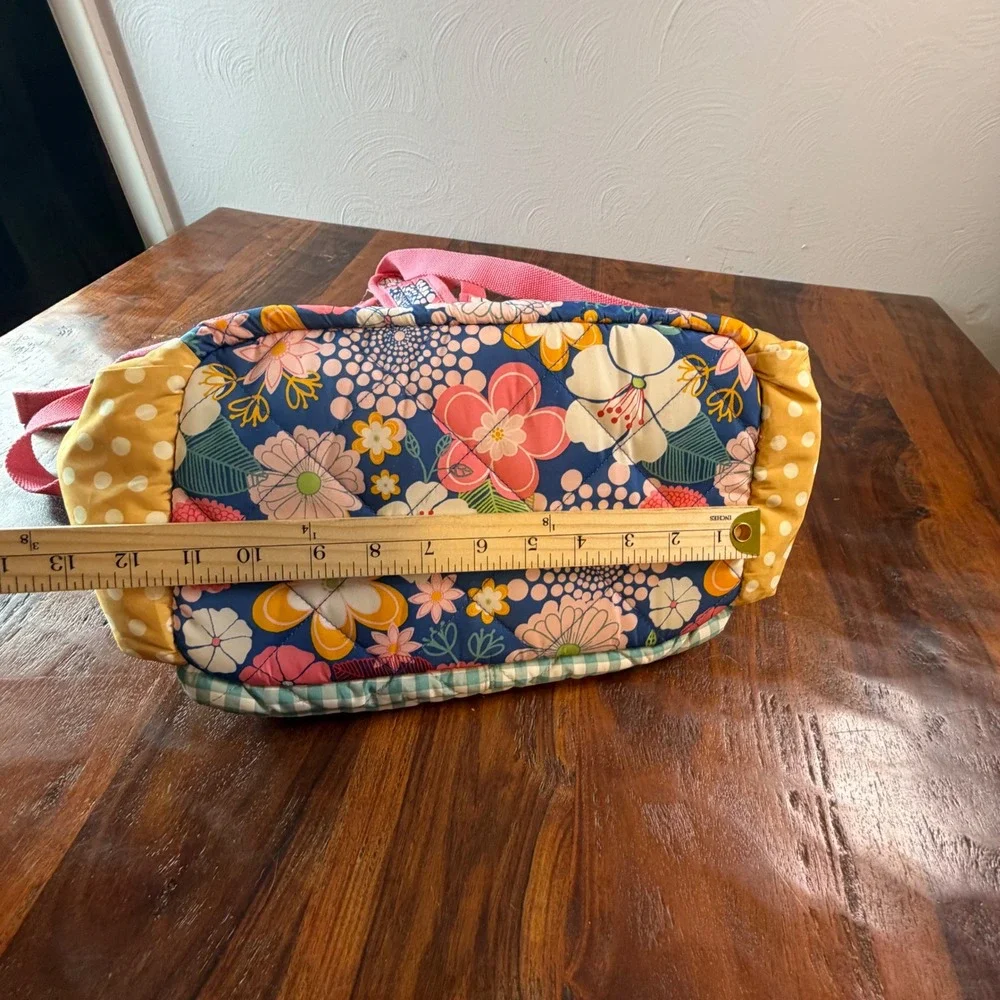 Matilda Jane Quilted Floral Gingham Ruffle Backpack Colorful Mixed Print Bag